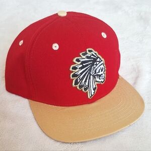 Savs Brand Red and Tan Snapback. San Francisco 49ers Inspired.